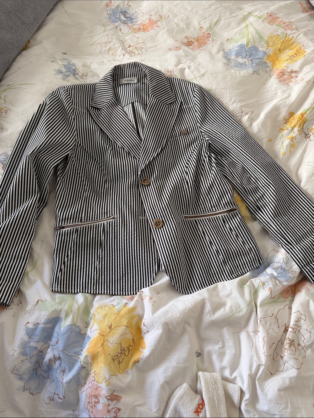 Striped Black and White Tailored Women's Blazer